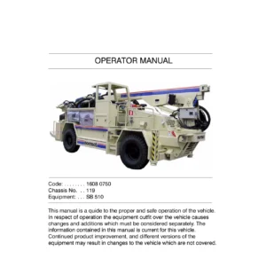 Normet Spraymec 7110 WP Complete Instruction Manual - Operator, Maintenance, Lubrication & Repair Guide PDF