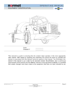 Normet Tornado Low Profile Mixer Owner's Manual & Parts Compilation