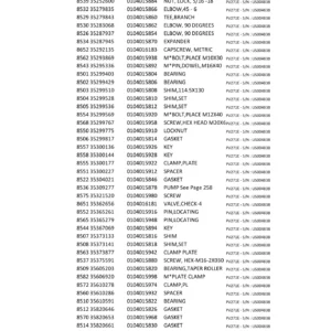 PV271E Parts Code List - Serial US004838 PDF Parts Catalog