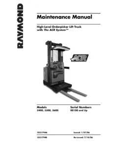 Raymond 5400 5500 5600 ACR Orderpicker Maintenance Manual - PDF