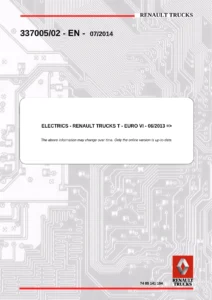 Renault Trucks T Euro VI Electrical Workshop Manual - Wiring Diagrams, CAN Bus & Connector Pinouts PDF
