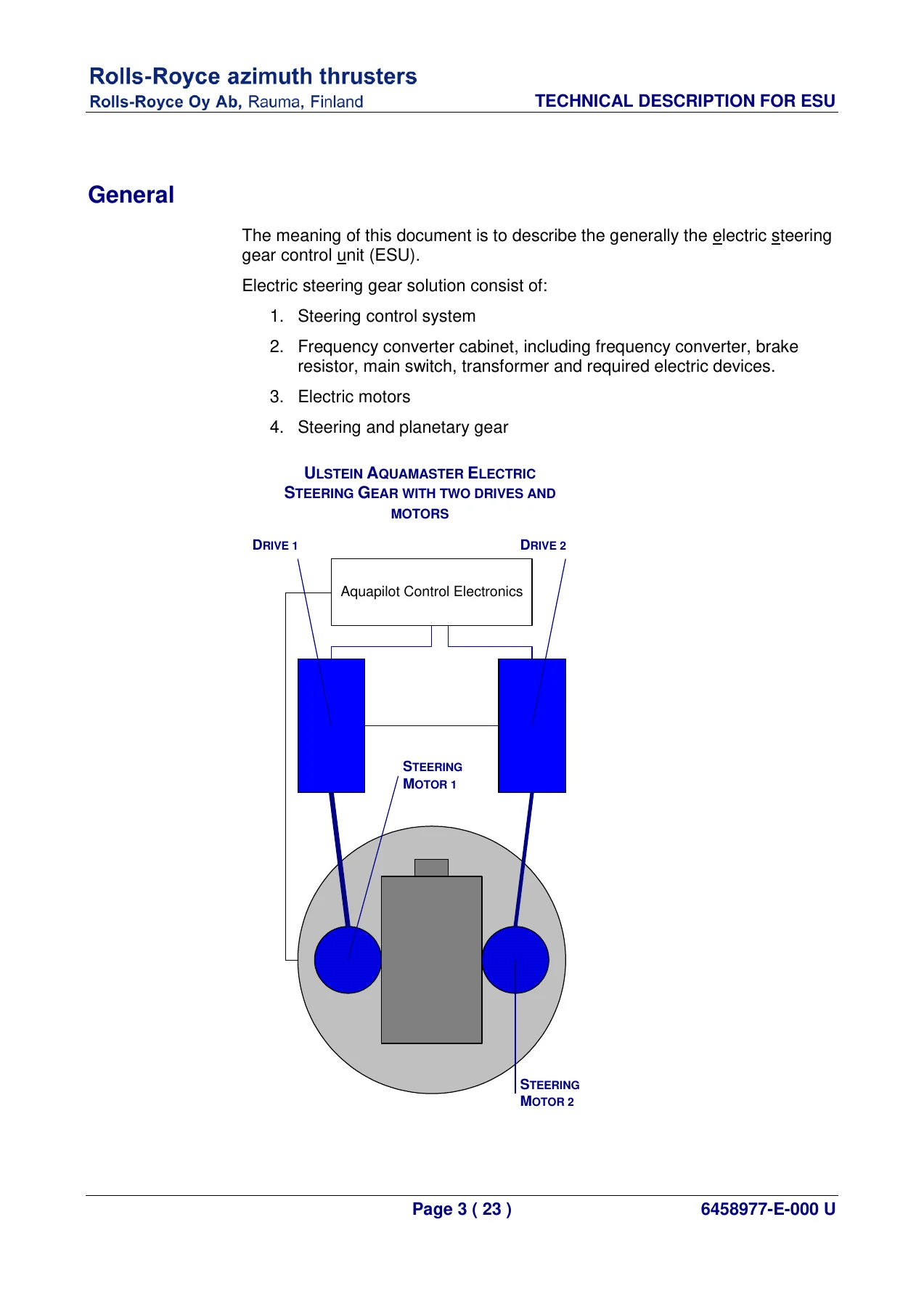 Rolls-Royce Aquapilot UL355 FP Azimuth Thruster Service Manual & User Guide - Image 3