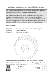 Rolls-Royce Marine Hydraulic Winch Instruction & Parts Manual - Deck Machinery PDF