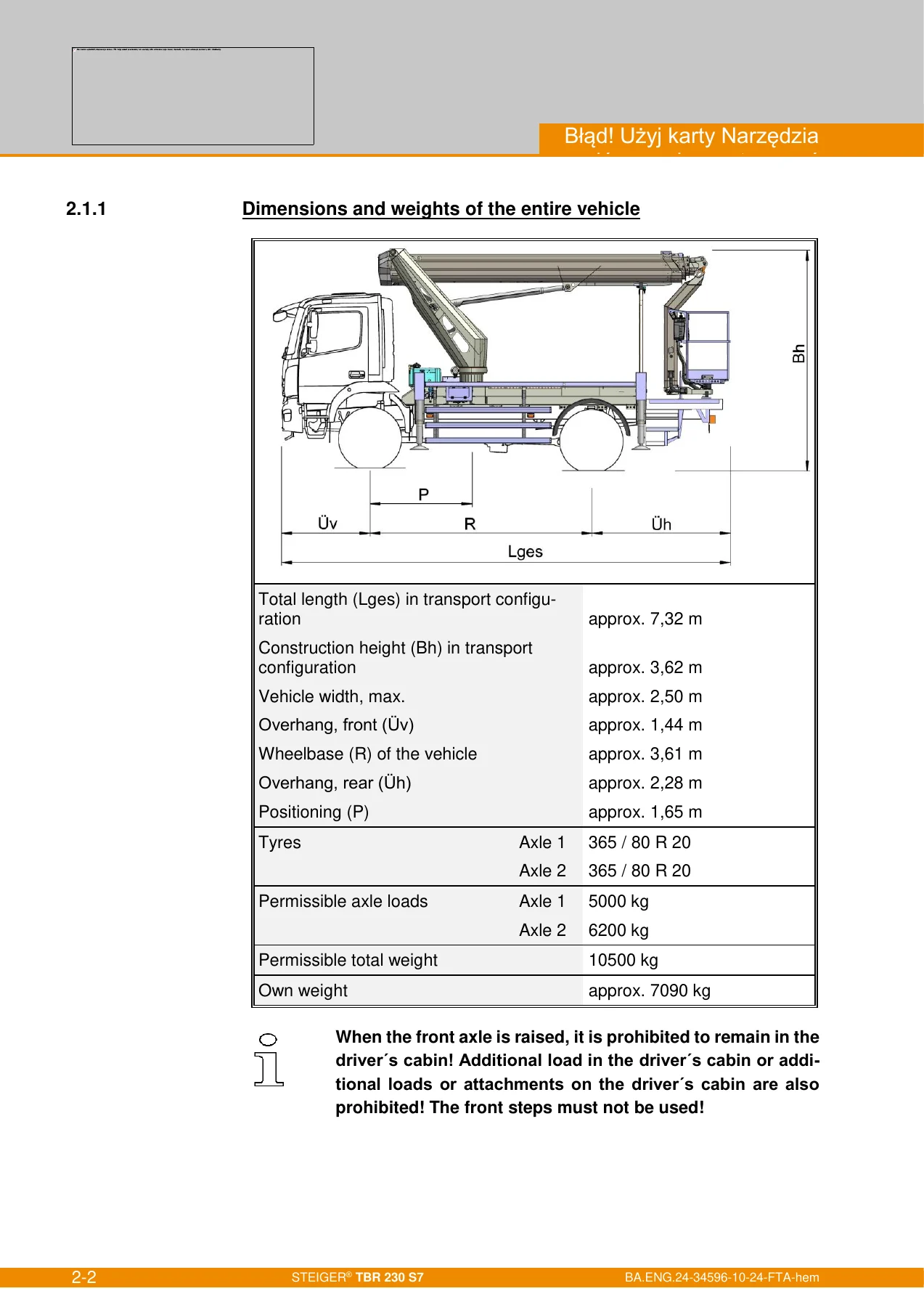 Ruthmann Steiger TBR 230 S7 Operating and Maintenance Instructions Manual 2024 - Image 2