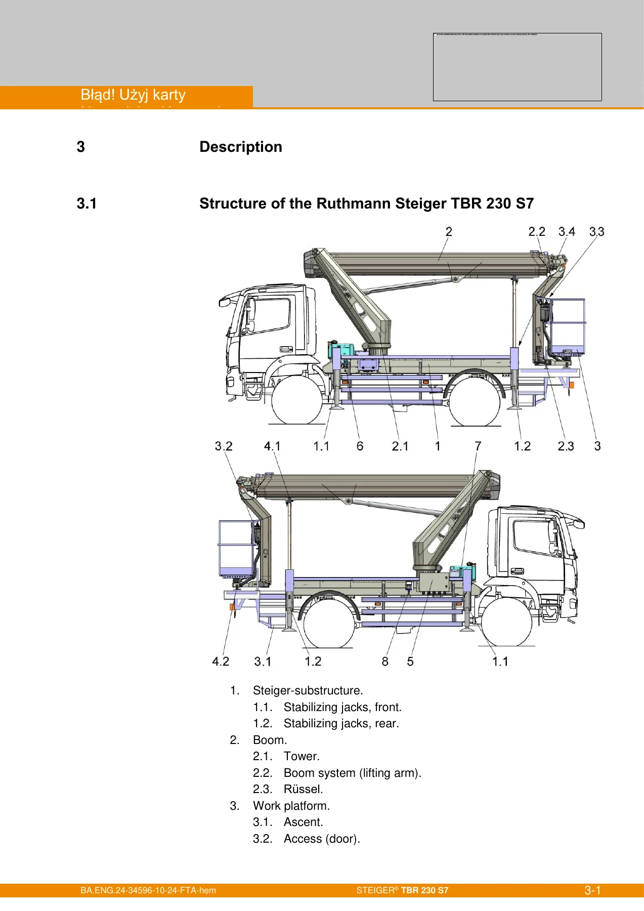Ruthmann Steiger TBR 230 S7 Operating and Maintenance Instructions Manual 2024 - Image 3