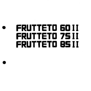 SAME Frutteto 60 II, 75 II, 85 II Tractor Workshop Manual - Complete PDF Repair Guide