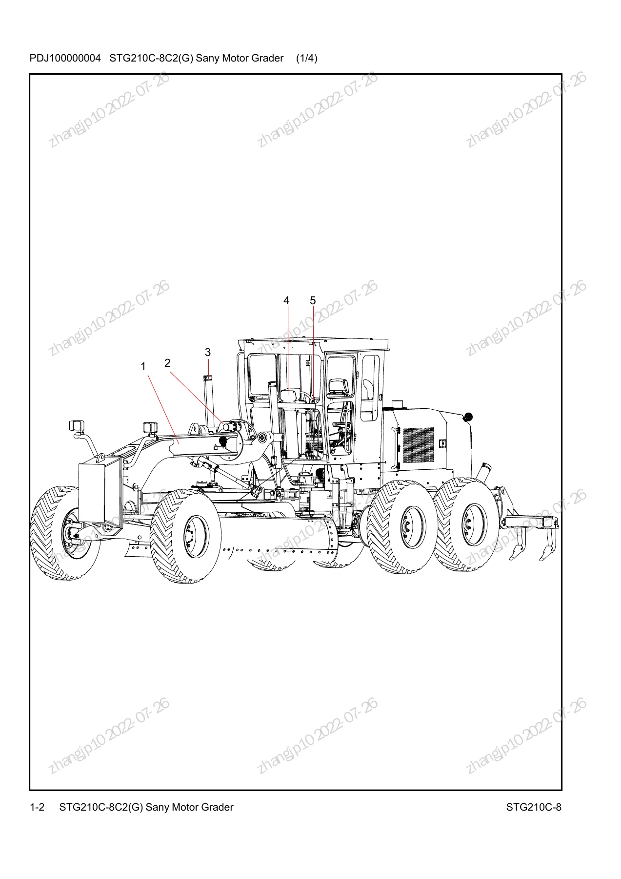 SANY STG210C-8 Motor Grader Parts Book 2022 - Illustrated Parts Catalog PDF Download - Image 2