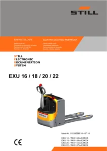 STILL EXU 16 18 20 22 Electric Pallet Truck Spare Parts Catalogue - Ersatzteilliste PDF