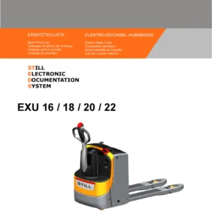STILL EXU 16 18 20 22 Electric Pallet Truck Spare Parts Catalogue - Ersatzteilliste PDF