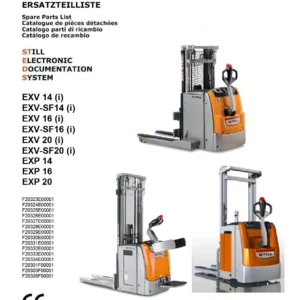 STILL EXV 14 16 20 / EXV-SF / EXP Electric Stacker Spare Parts Catalogue 45758069000 - PDF Download