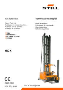 STILL MX-X Order Picker Spare Parts Catalogue 5231 801 0100 Multilingual PDF