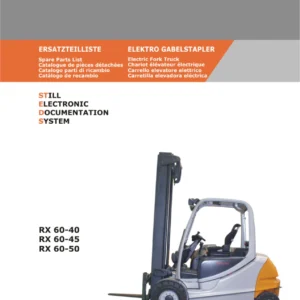 STILL RX 60-40 RX 60-45 RX 60-50 Electric Forklift Spare Parts Catalogue 516327A00006 – Illustrated Parts Manual PDF