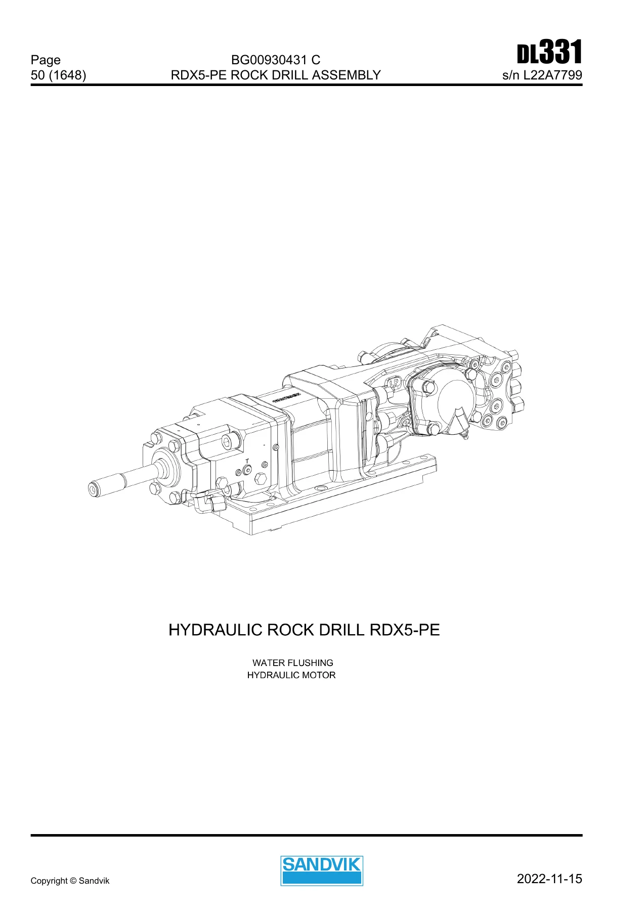 Sandvik DL331 Parts Manual 2022 - Serial L22A7799 PDF Download - Image 2