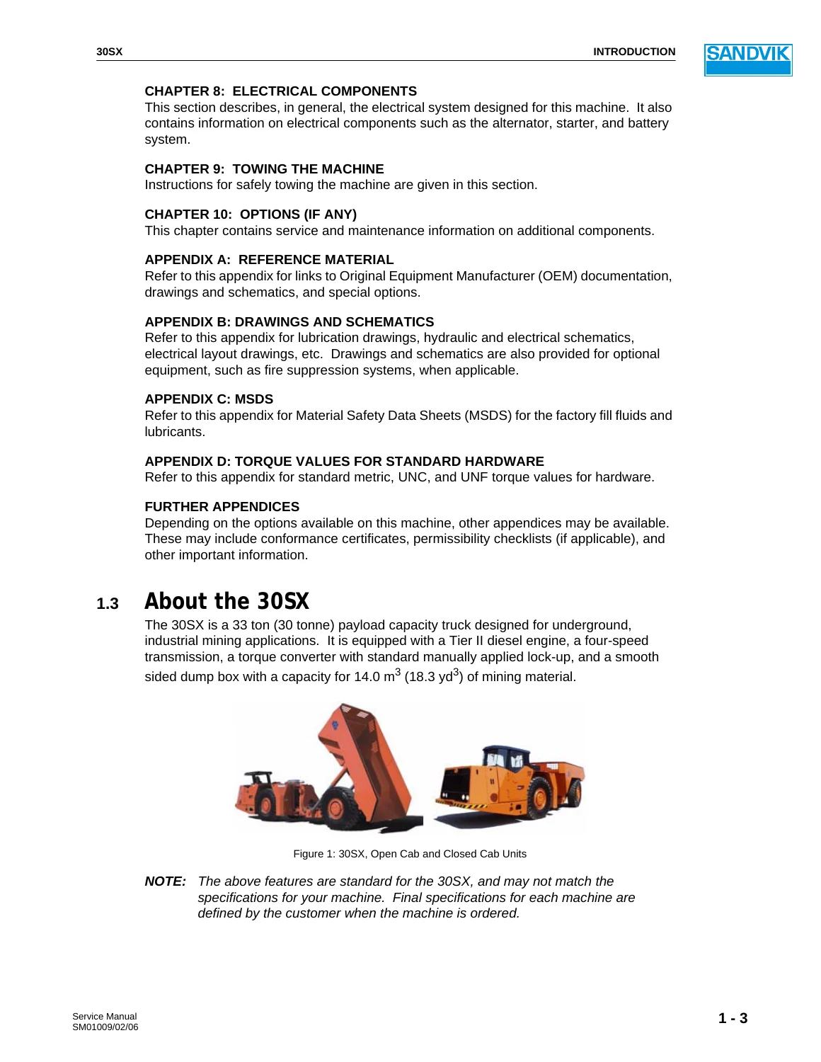 Sandvik EJC 30SX Service Manual - Serial 30-4113 Rev 2 PDF - Image 2