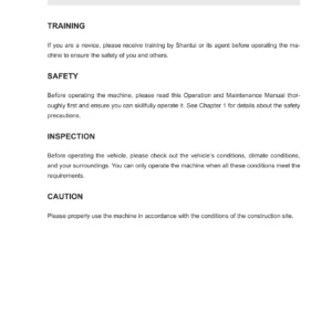 Shantui SD32 SD32D SD32W Bulldozer Operation and Maintenance Manual