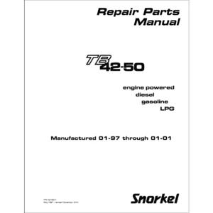 Snorkel TB 42 TB 50 Repair Parts Manual 1997-2001 - Diesel Gasoline LPG - PDF