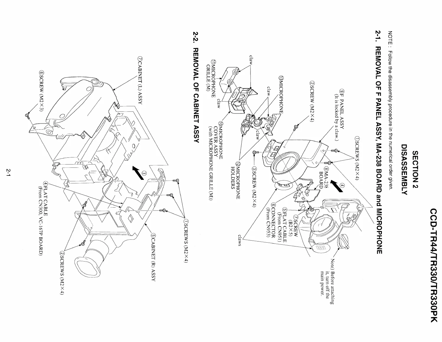 Sony CCD-TR44 and TR330PK Service Manual - 8mm Handycam Repair Guide - Image 2
