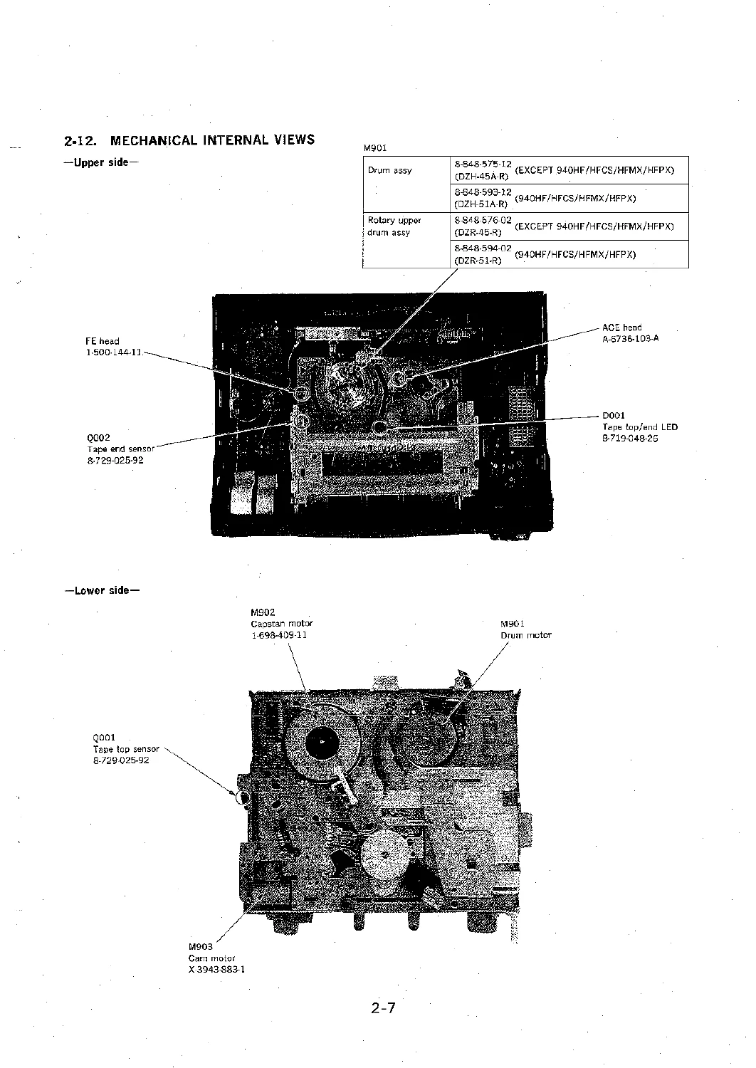 Sony SLV Series VHS VCR Service Manual - SLV-640HF, 733HF, 740HF, 780HF, 940HF H Mechanism Repair Guide - Image 3