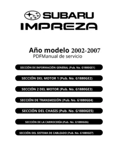 Subaru Impreza 2005 Manual de Servicio y Reparación (PDF)