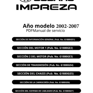 Subaru Impreza 2005 Manual de Servicio y Reparación (PDF)