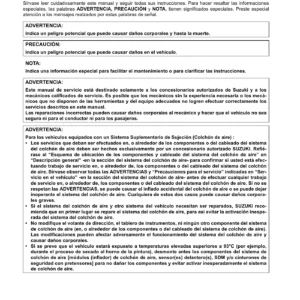 Suzuki Grand Vitara XL-7 Manual de Servicio Suplementario - PDF en Español de Taller y Reparación