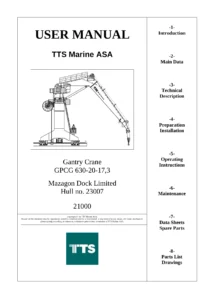 TTS Marine GPCG 630-20-17.3 Gantry Crane User Manual - Machine 21000 PDF
