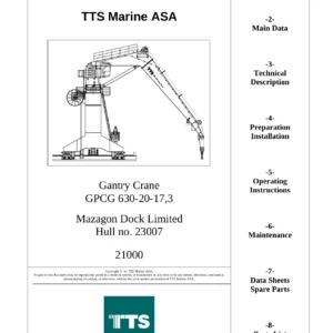 TTS Marine GPCG 630-20-17.3 Gantry Crane User Manual - Machine 21000 PDF