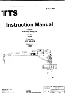 TTS Marine GPS 100-0512 Provision Crane Instruction Manual - Crane 2139 PDF