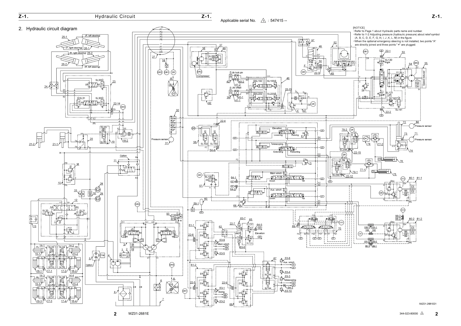 Tadano GR-750XL-2 Rough Terrain Crane Service Manual - Circuit Diagrams & Data (Serial 547121 & Up) - Image 2