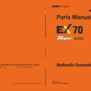 Tata Hitachi EX70 Super Hydraulic Excavator Parts Manual PDF - S070-15001 Onwards