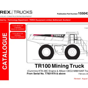 Terex TR100 Mining Truck Illustrated Parts Catalogue 15504394 PDF - 2009/2015 Edition