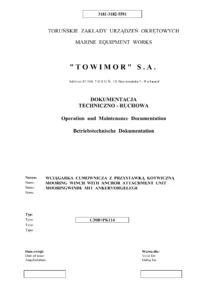 Towimor C30B + PK114 Mooring Winch & Anchor Attachment Operation and Maintenance Manual PDF