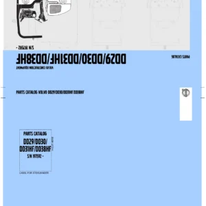 Volvo DD29 DD30 DD31HF DD38HF Asphalt Compactor Parts Catalog PUB20021517-A PDF