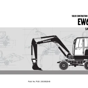 Volvo EW60C Wheeled Excavator Parts Catalogue PUB 20030829-B - Complete PDF Parts Manual