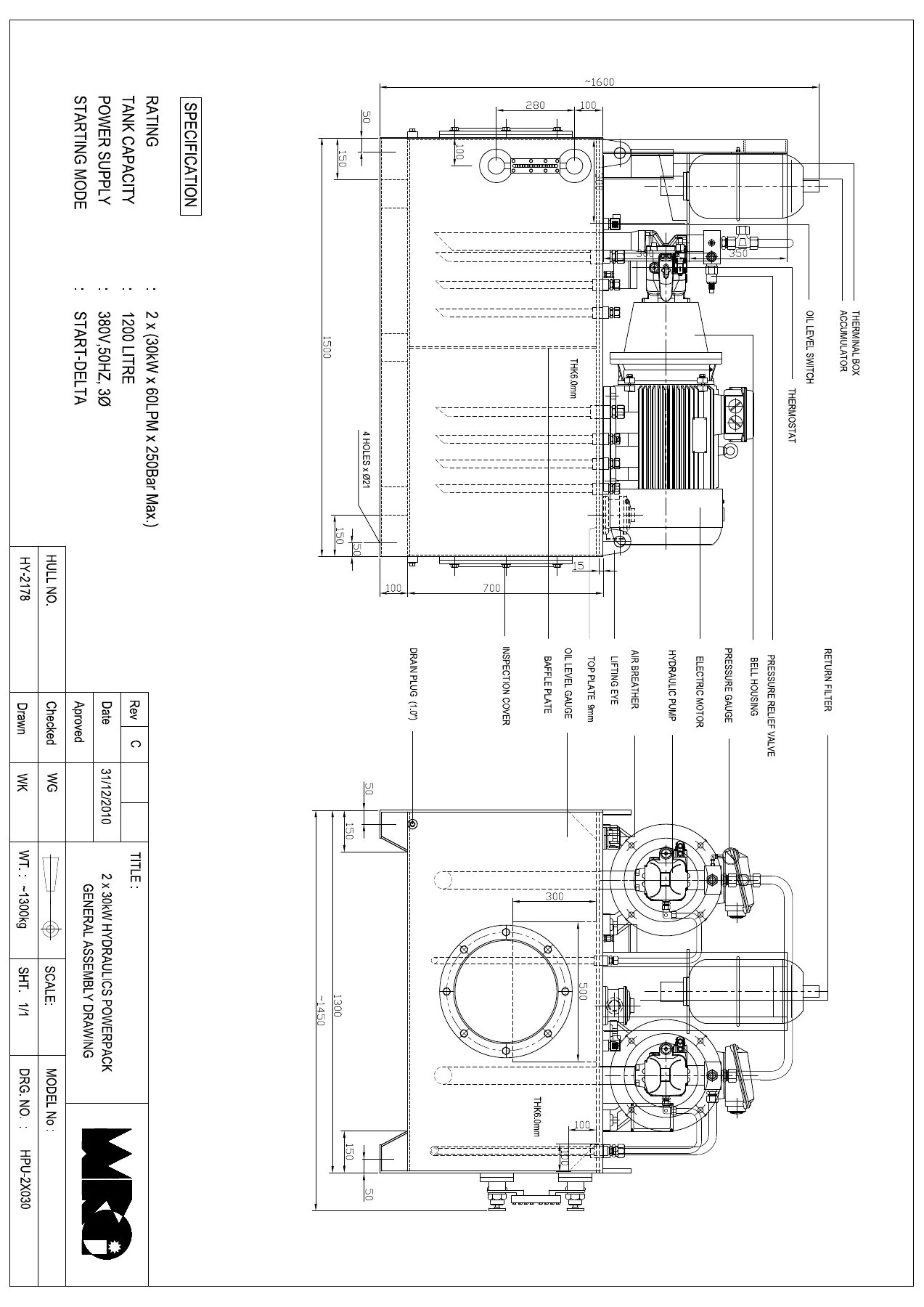 W-Rig 55T BP Tug Deck Machinery Operation Manual - Hydraulic Anchor Windlass, Towing Winch & Electro-Hydraulic Power Pack - Image 3
