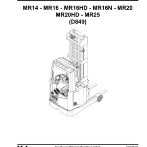 Yale MR14 MR16 MR16HD MR16N MR20 MR20HD MR25 (D849) Forklift Parts Manual 550066256 - PDF Download