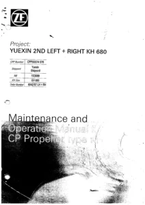 ZF Marine KH 680 CP Propeller Maintenance and Operation Manual - YUEXIN 2ND LH + RH