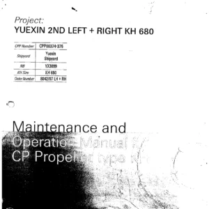 ZF Marine KH 680 CP Propeller Maintenance and Operation Manual - YUEXIN 2ND LH + RH